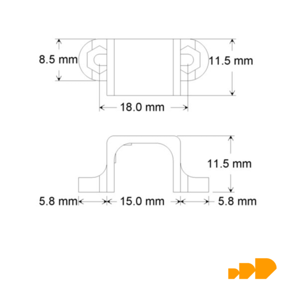 Par de soportes para motorreductor de metal Pololu - Negro #989 - Imagen 3