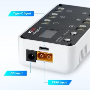 VIFLY WhoopStor V3 6 Ports 1S LiPo Battery Storage Charger and Discharger with LCD Display Tiny Whoop